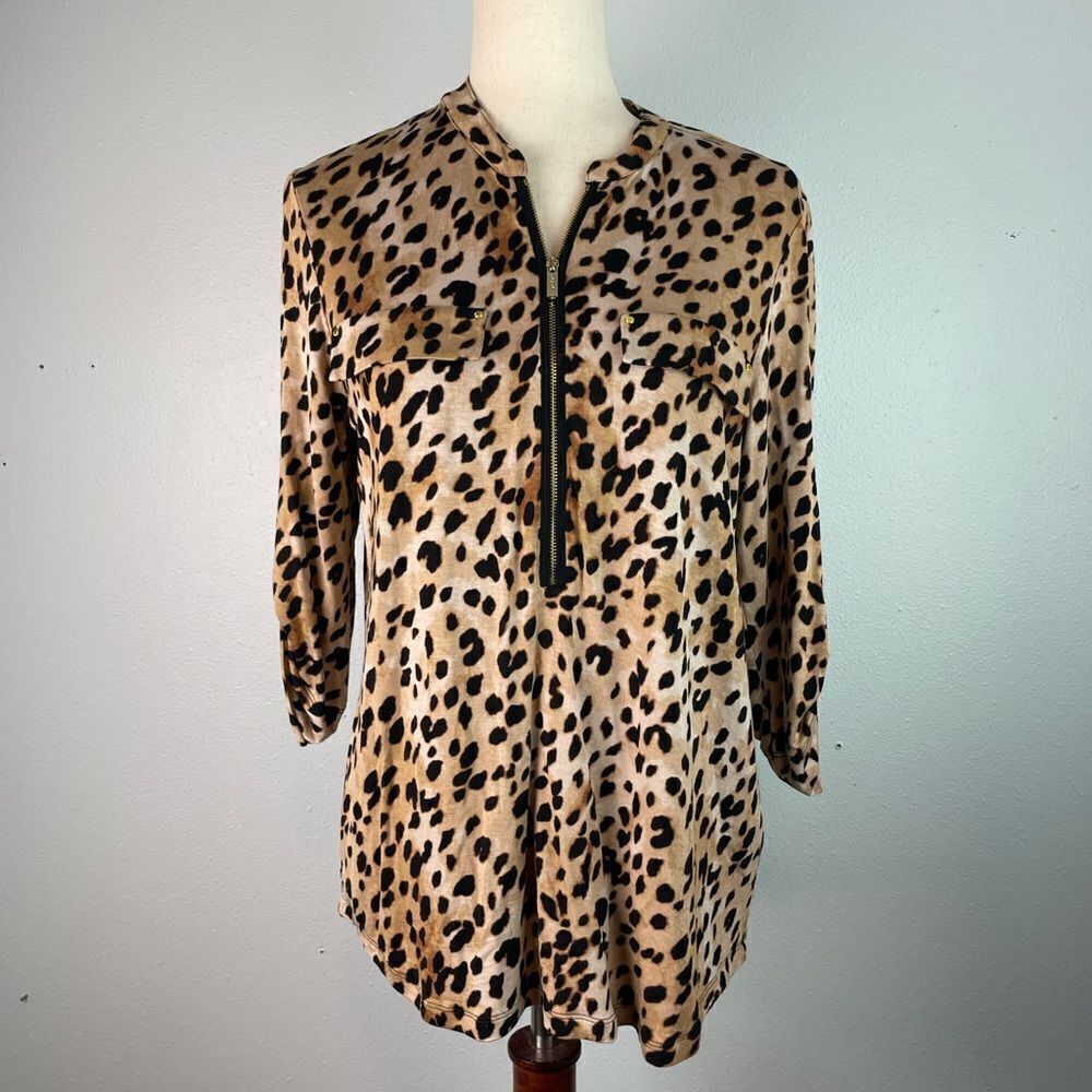 Calvin Klein Leopard Print Women's Top Size M EUC